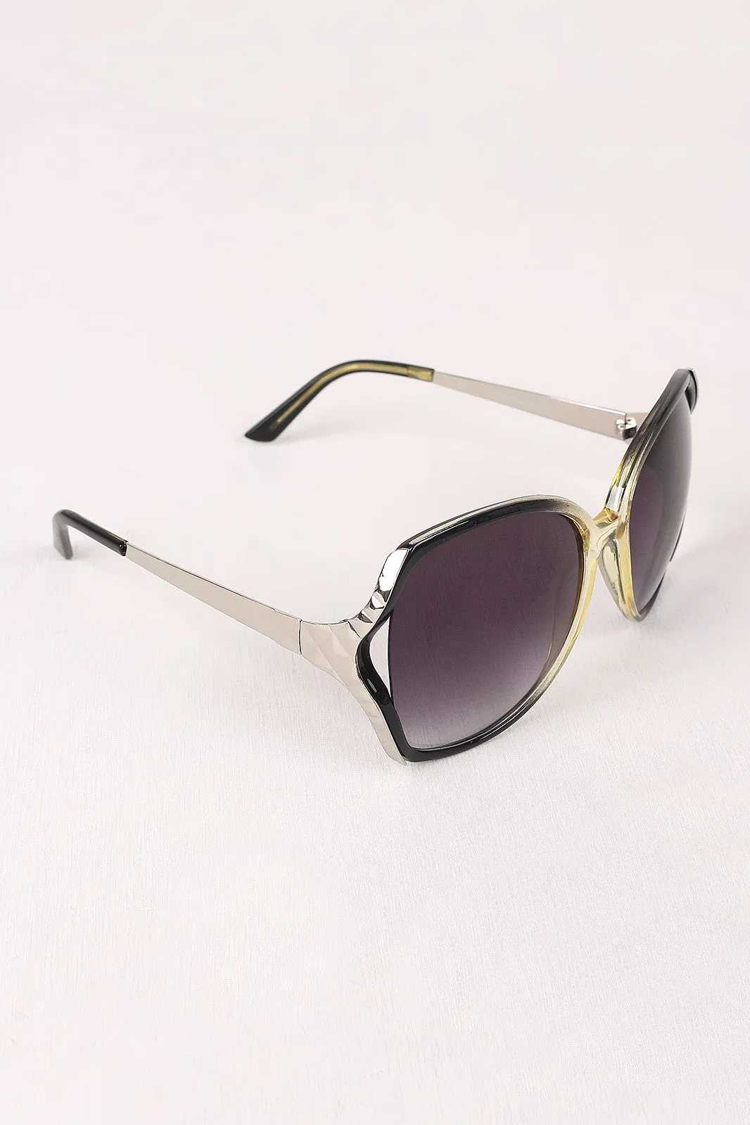 Plastic Frame Gradient Tint Oval Sunglasses