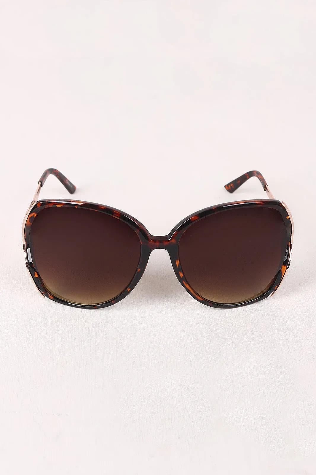 Plastic Frame Gradient Tint Oval Sunglasses