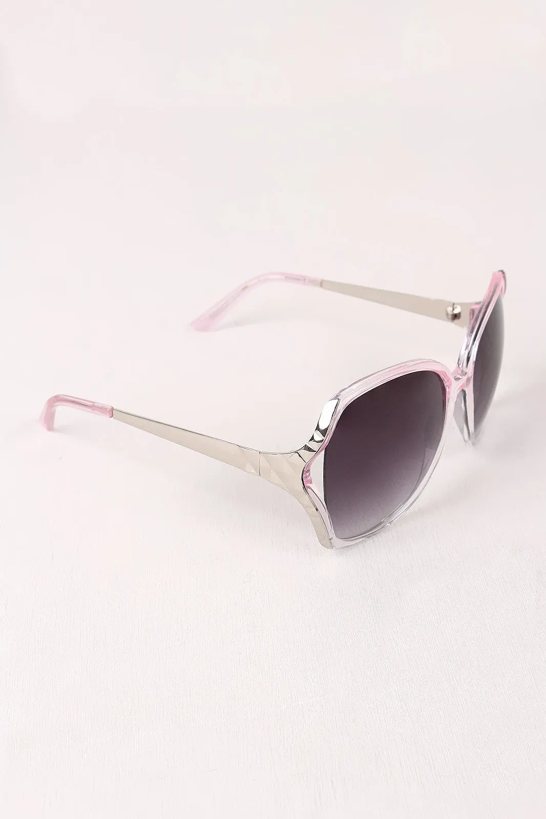 Plastic Frame Gradient Tint Oval Sunglasses