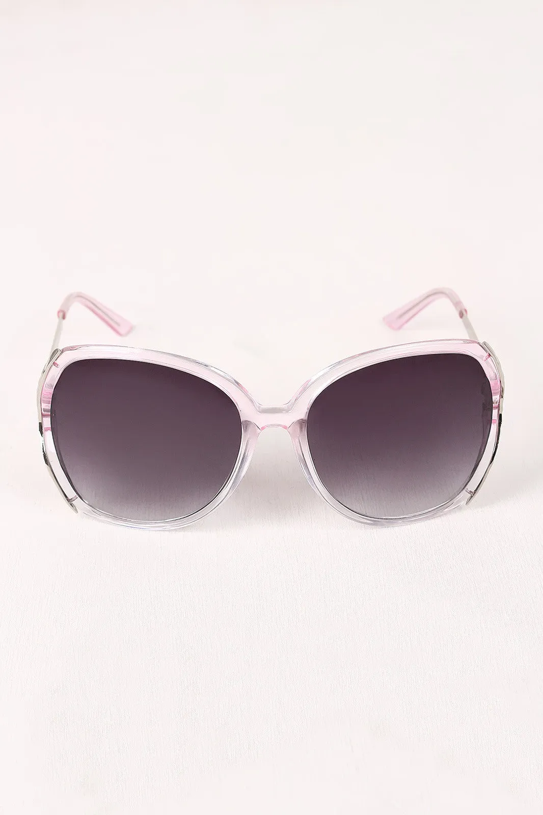 Plastic Frame Gradient Tint Oval Sunglasses