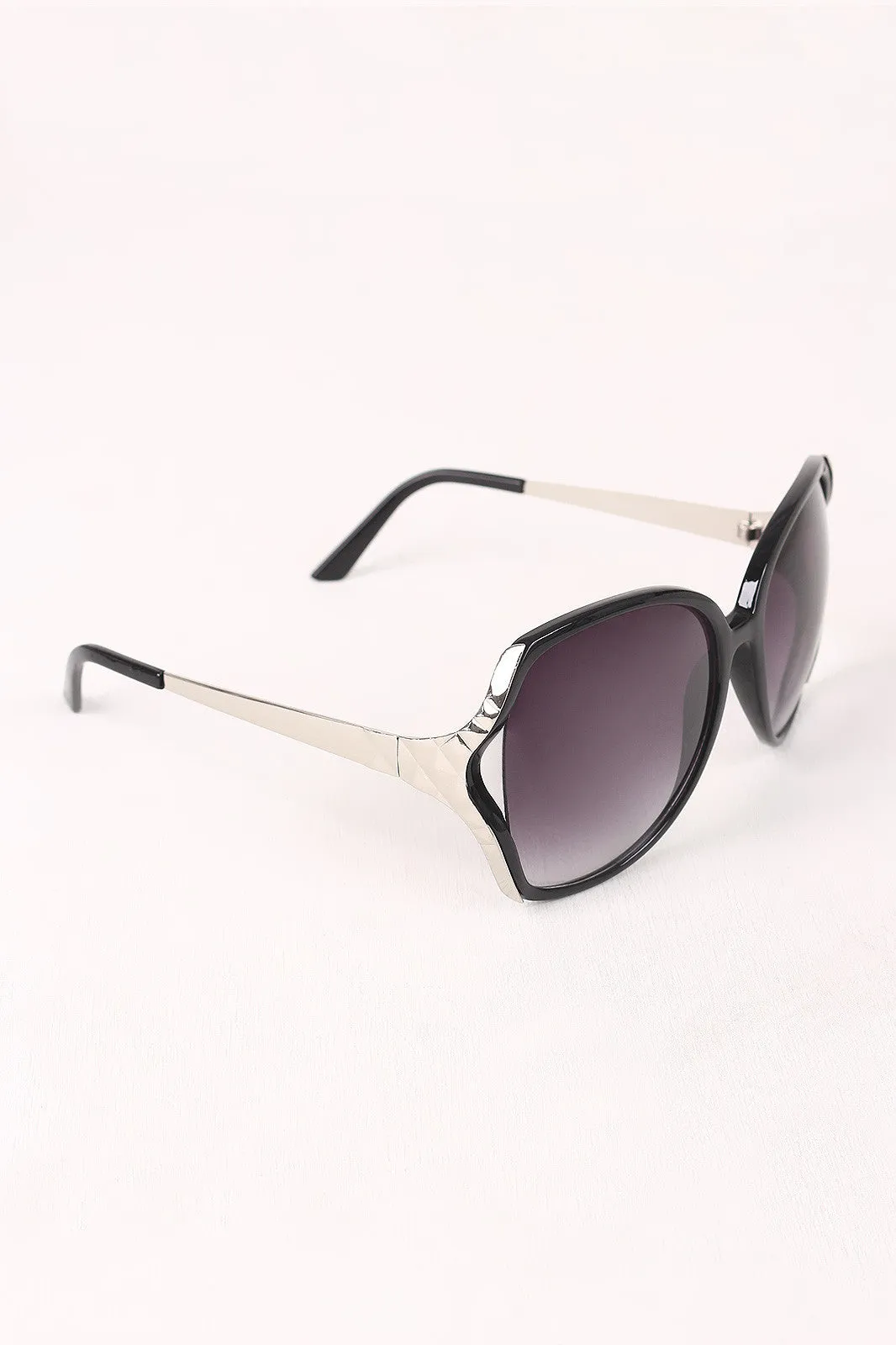 Plastic Frame Gradient Tint Oval Sunglasses