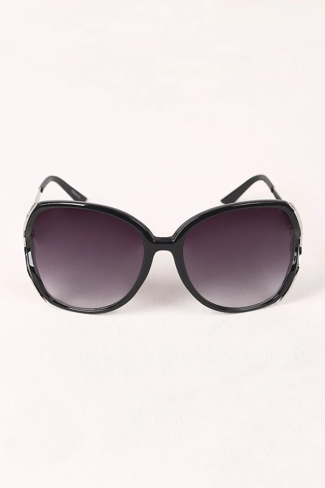 Plastic Frame Gradient Tint Oval Sunglasses