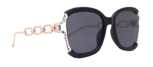 Poppy Bling Square Women Sunglasses  W Genuine European Crystals, 100% UV Protection. NY Fifth Avenue