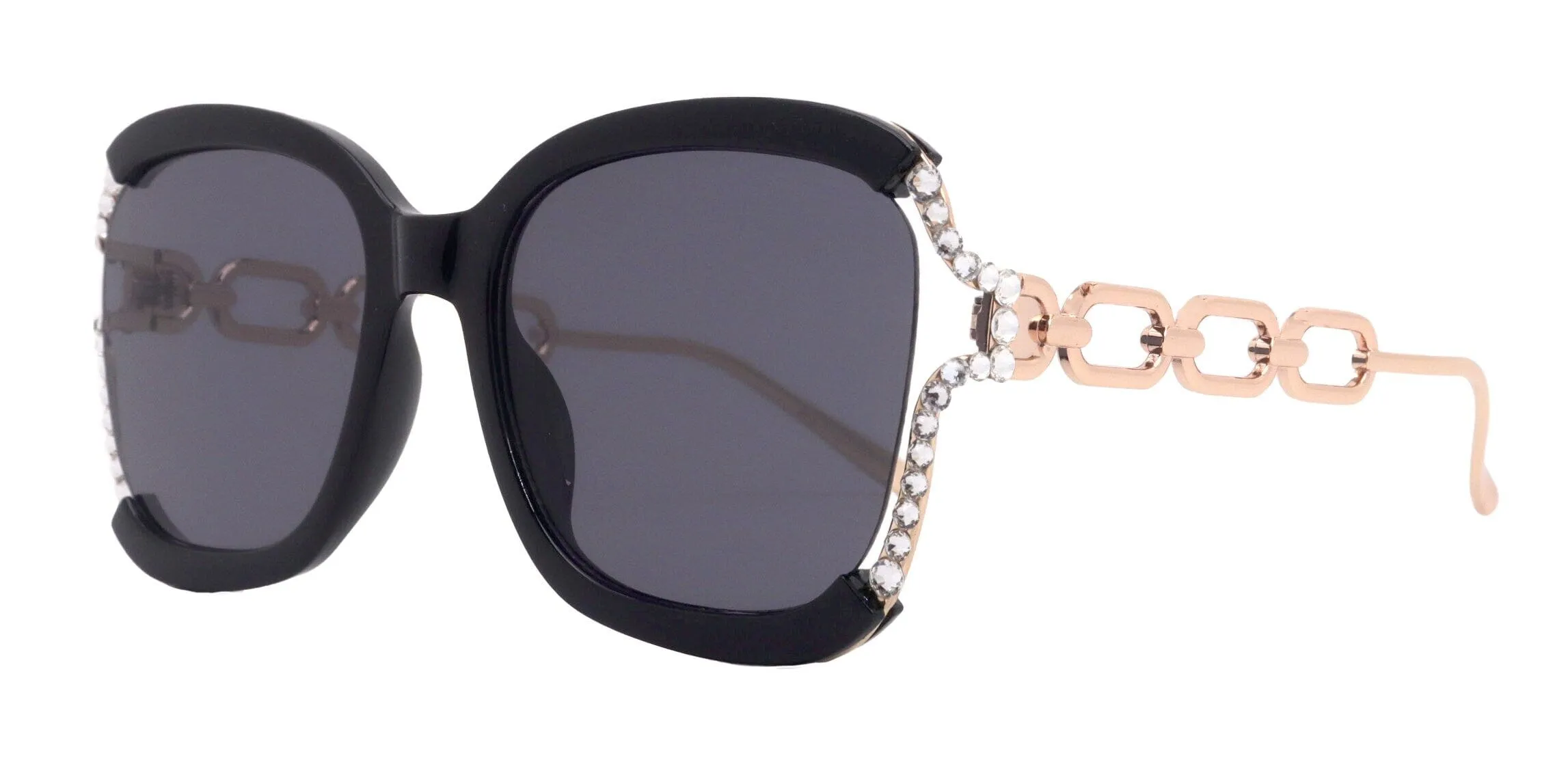 Poppy Bling Square Women Sunglasses  W Genuine European Crystals, 100% UV Protection. NY Fifth Avenue