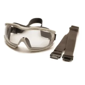 Pyramex Capstone 600 Series G604T2 Chemical Splash Goggle, Gray Frame, Clear H2X Anti-Fog Lens, One Size, 1 Each