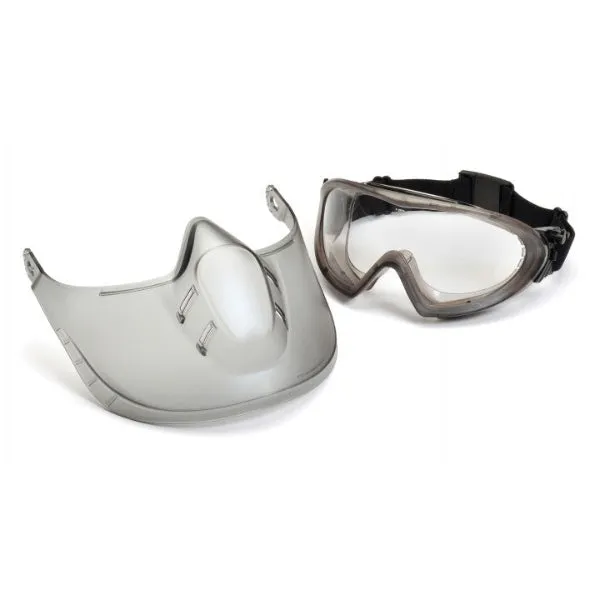 Pyramex Capstone H2X Anti-Fog Shield and Goggles - Gray/Clear