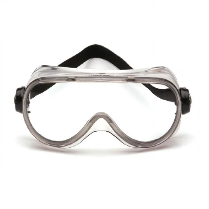 Pyramex G304T Chem Splash Goggles, Gray Body, Clear H2X Anti-Fog Lens, 1 Each