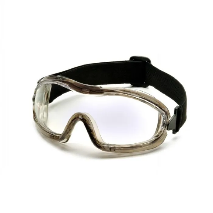 Pyramex G704T Low-Profile Chemical Splash Goggle, Gray Body, Clear Anti-Fog Lens, 1 Each