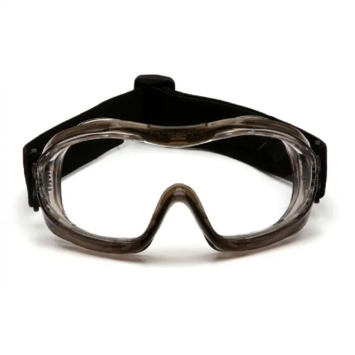 Pyramex G704T Low-Profile Chemical Splash Goggle, Gray Body, Clear Anti-Fog Lens, 1 Each