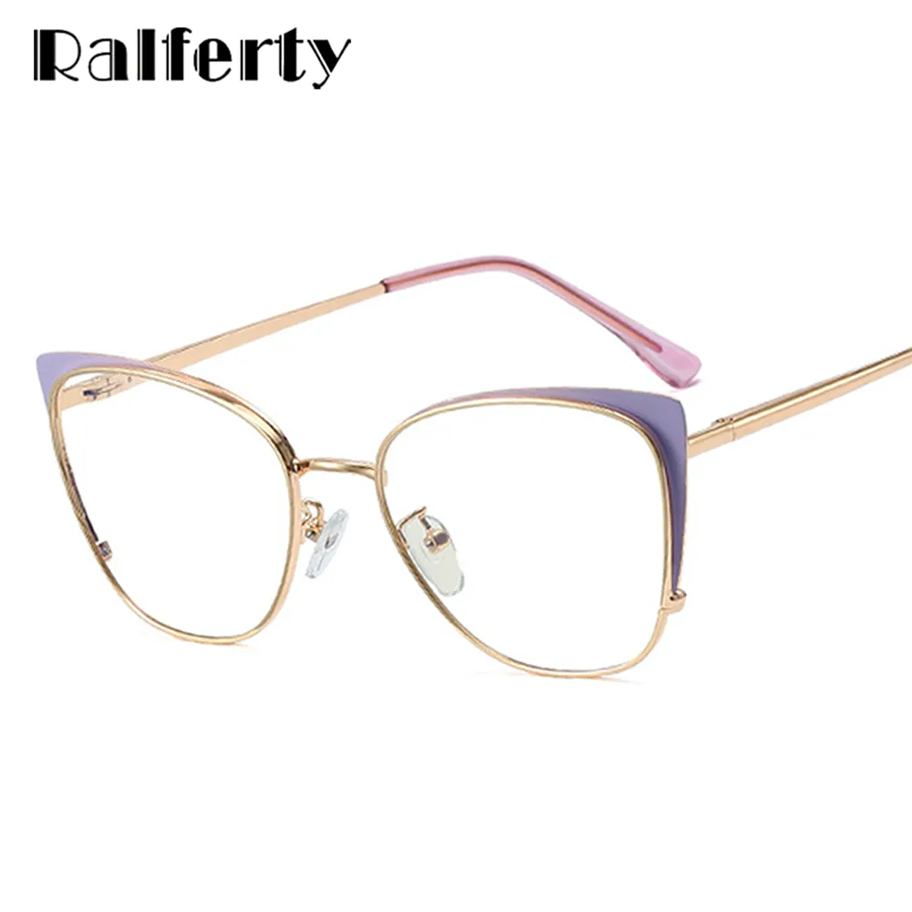 Ralferty Women's Full Rim Square Cat Eye Alloy Eyeglasses F95797