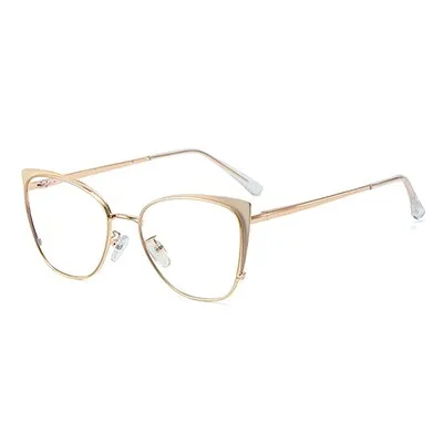 Ralferty Women's Full Rim Square Cat Eye Alloy Eyeglasses F95797