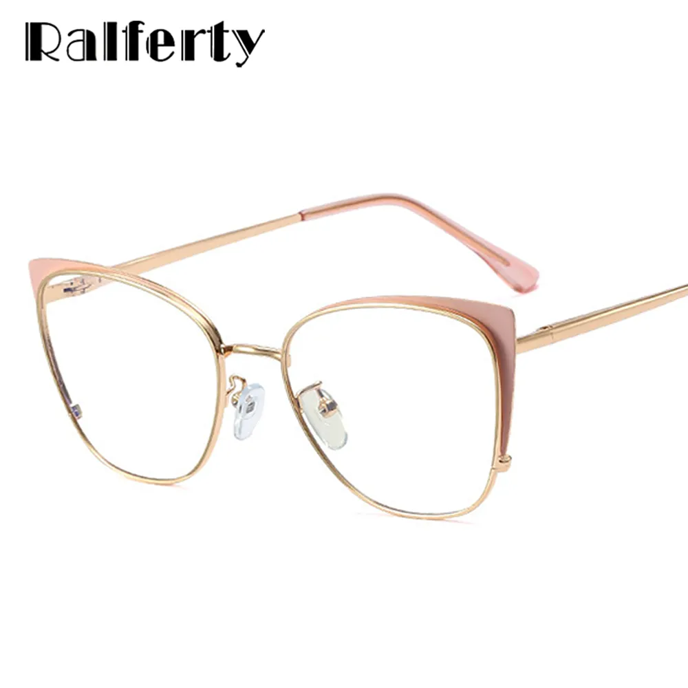 Ralferty Women's Full Rim Square Cat Eye Alloy Eyeglasses F95797