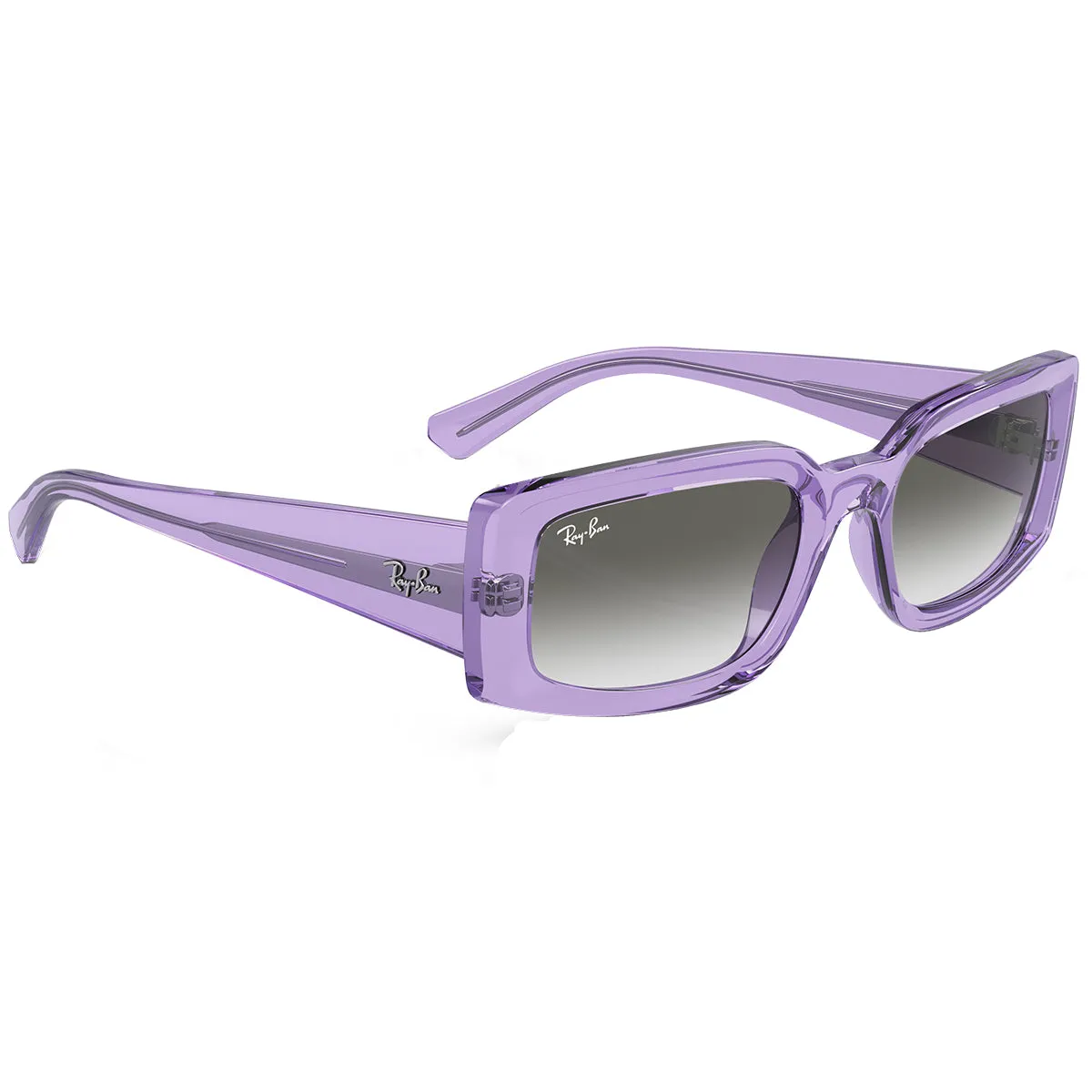 Ray-Ban Kiliane Sunglasses - Polished Bio-Based Frame, Transparent Violet with Green Lenses