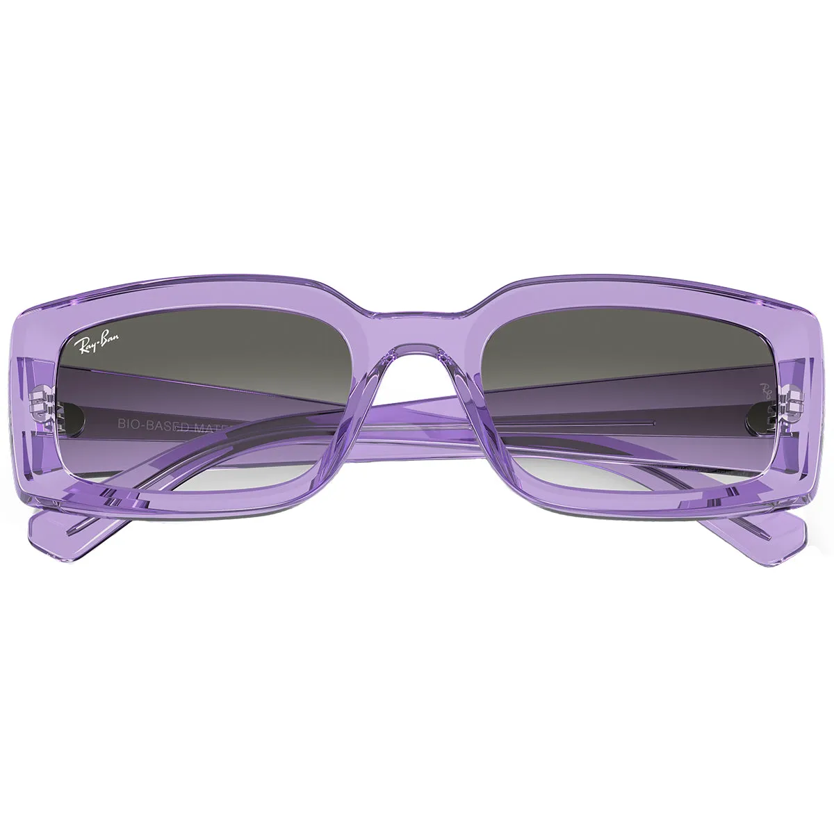 Ray-Ban Kiliane Sunglasses - Polished Bio-Based Frame, Transparent Violet with Green Lenses