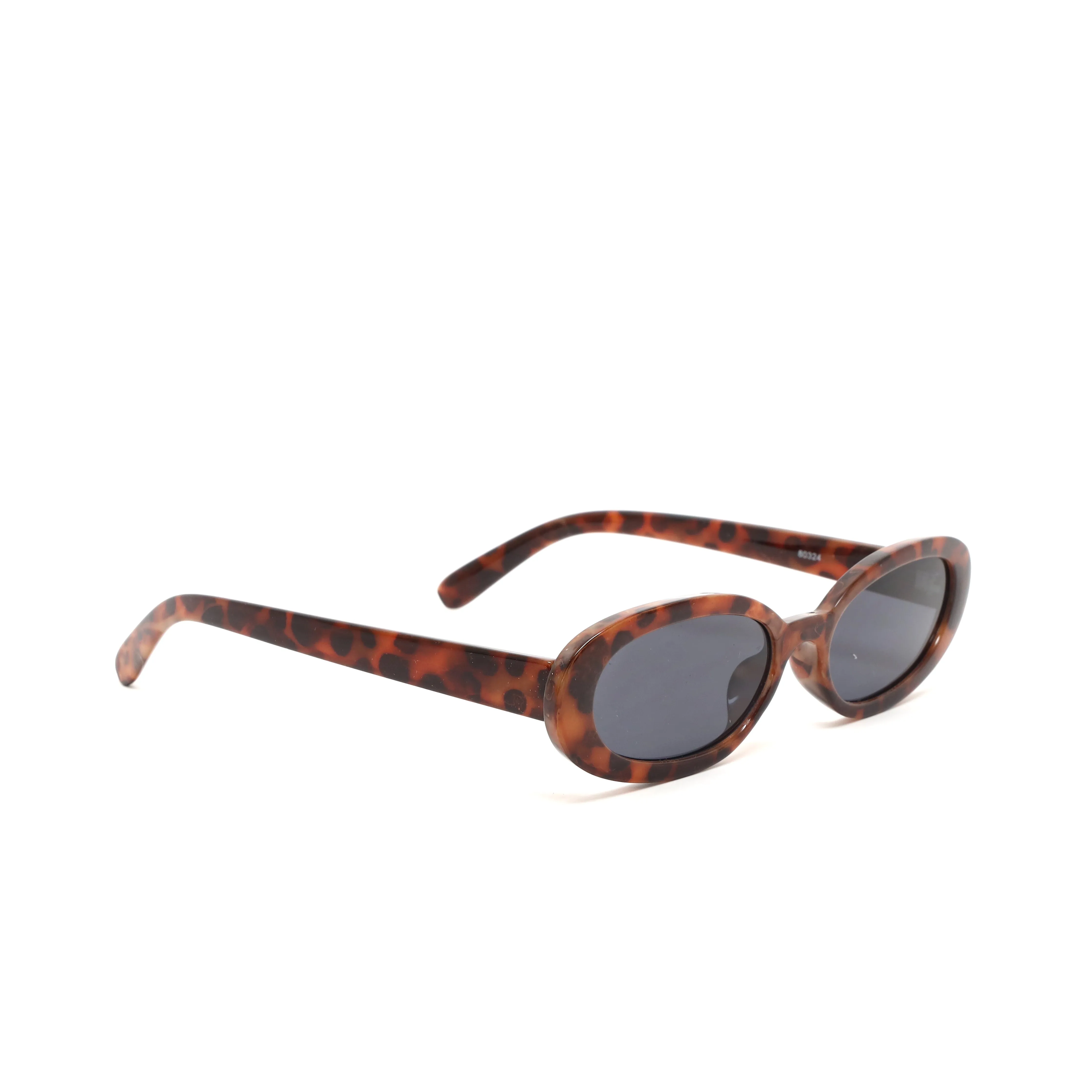 Retro Modern Standard Oval Frame Sunglasses - Tortoise