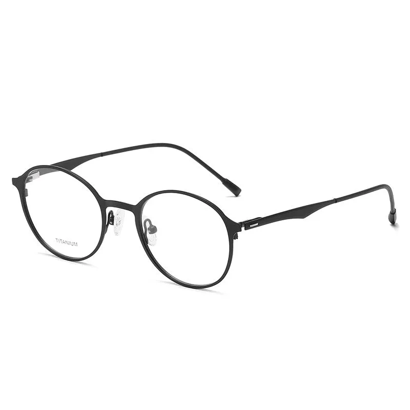 Reven Jate Unisex Full Rim Round Titanium Eyeglasses P8821