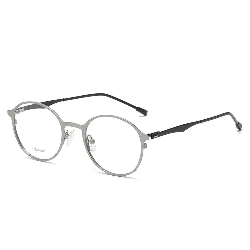 Reven Jate Unisex Full Rim Round Titanium Eyeglasses P8821