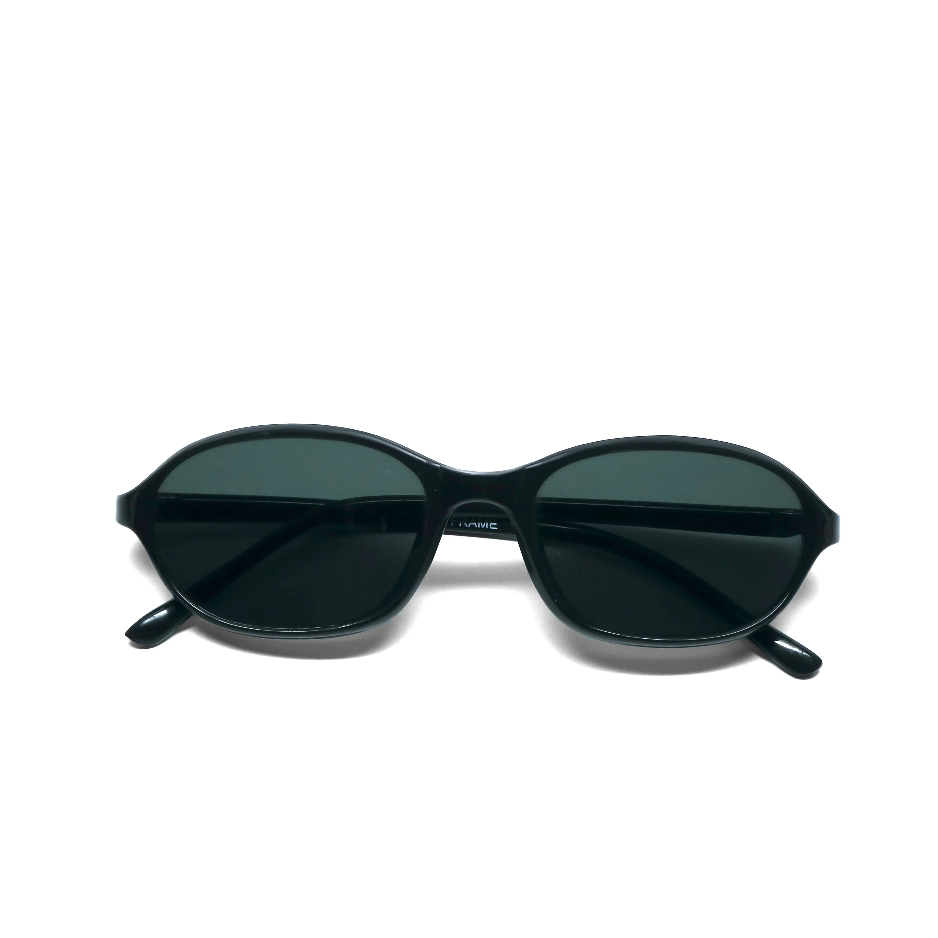 //Style 41// Vintage Standard 90s Oval Frame Sunglasses - Black