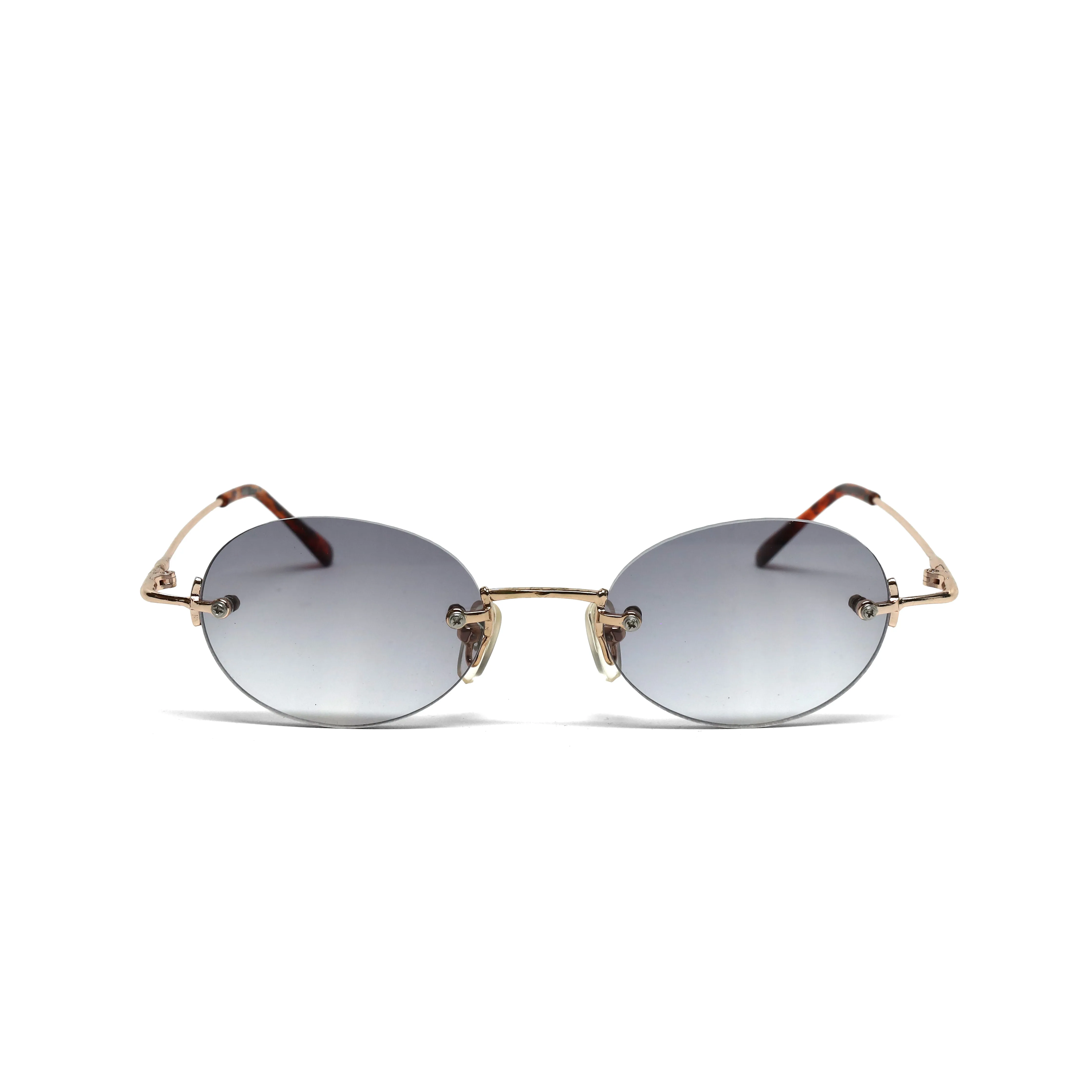 //Style 92// Vintage Small Size 1998 Rimless Oval Sunglasses - Gold