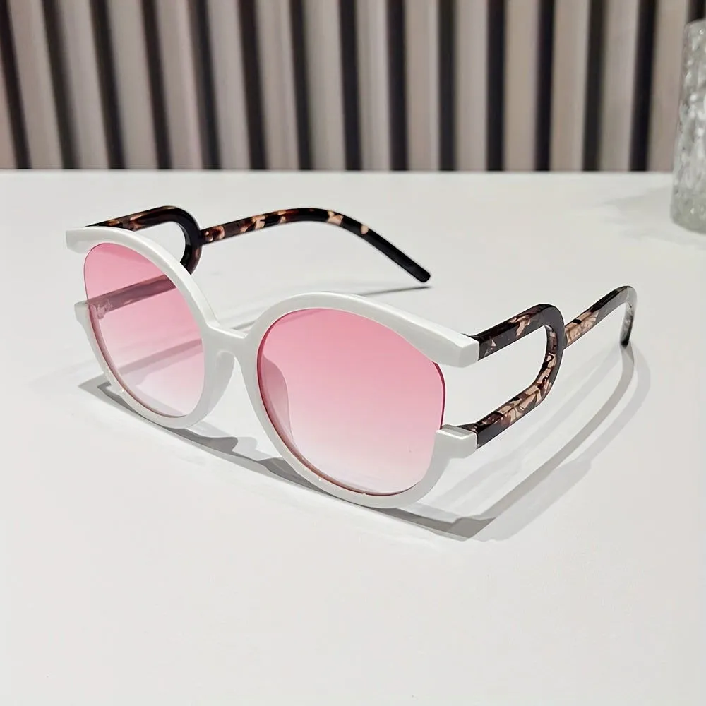 Touch of Edginess Semi Rimless Oversize Cat Eye Sunglasses