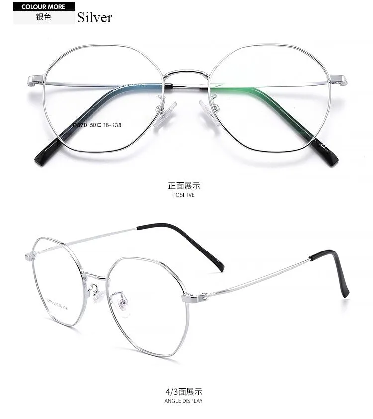 Unisex Oval Full Rim Alloy Frame Eyeglasses Scd870