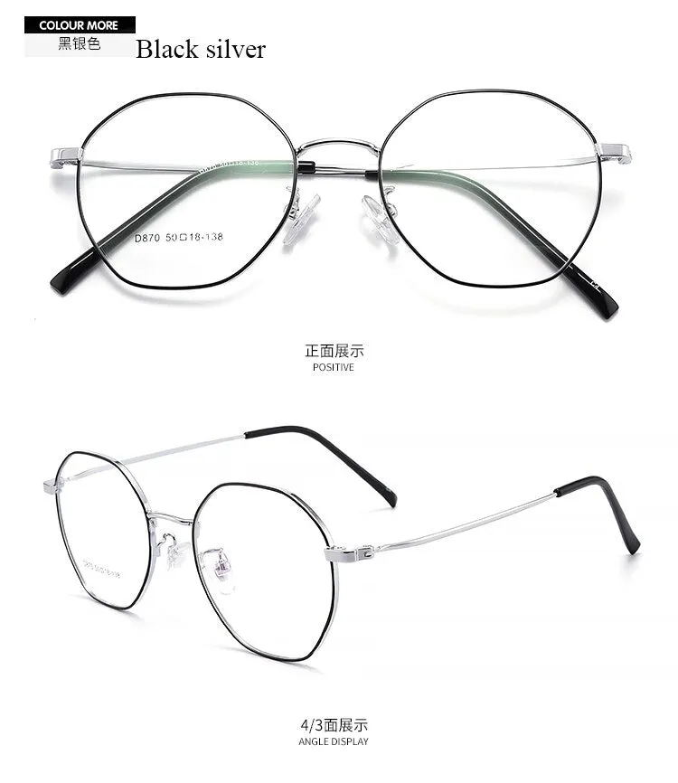 Unisex Oval Full Rim Alloy Frame Eyeglasses Scd870