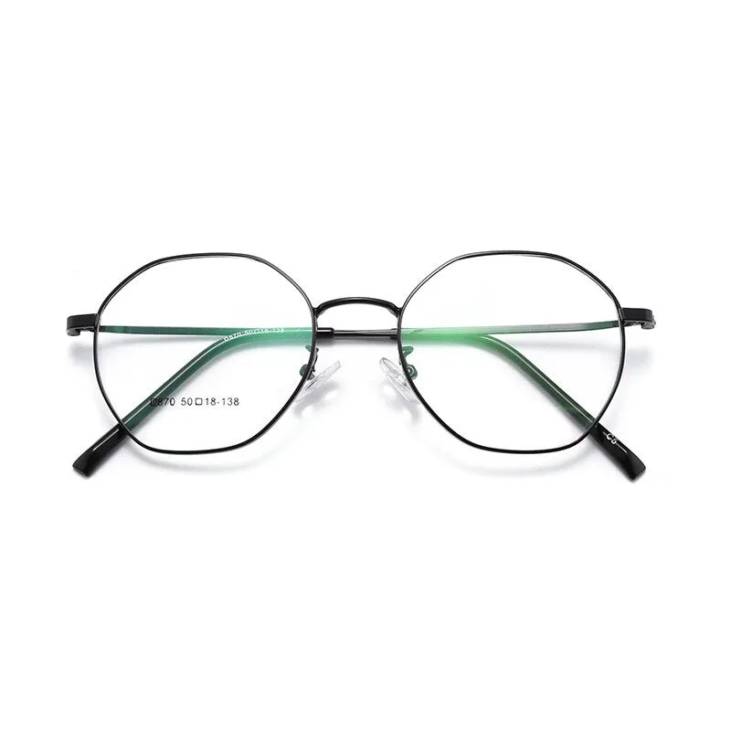 Unisex Oval Full Rim Alloy Frame Eyeglasses Scd870