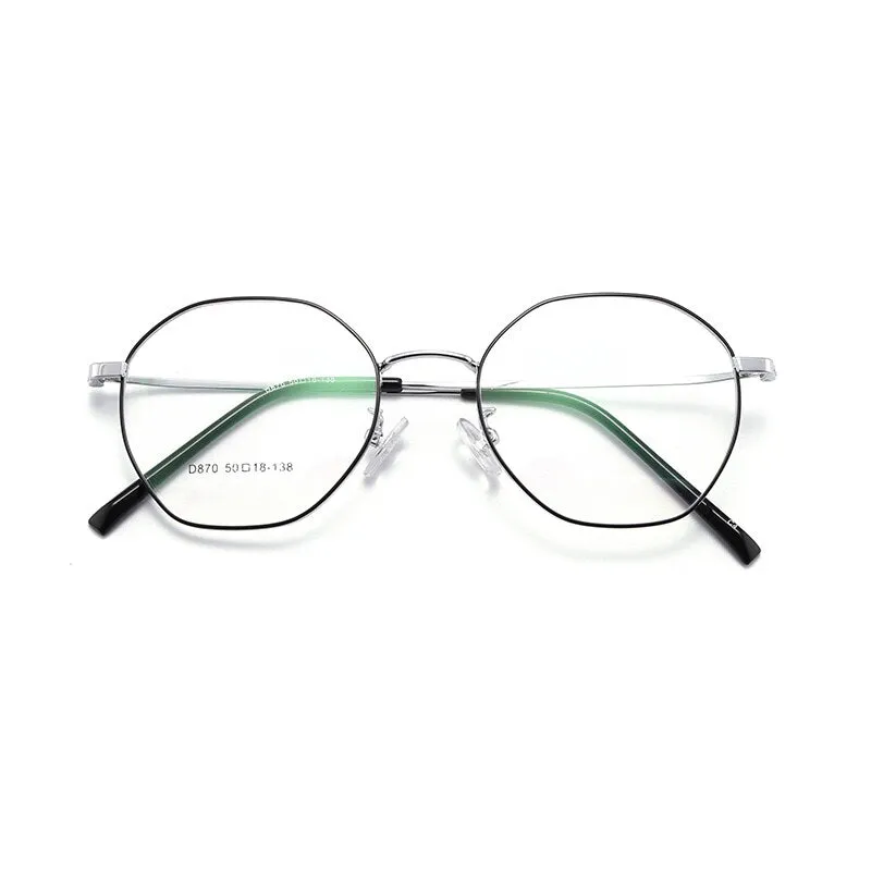 Unisex Oval Full Rim Alloy Frame Eyeglasses Scd870