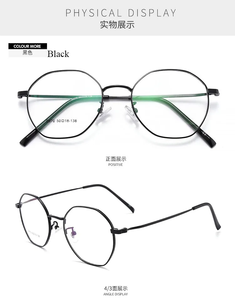 Unisex Oval Full Rim Alloy Frame Eyeglasses Scd870