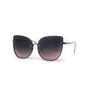 Vintage Black Retro Cat Eye Metal Frame Sunglasses