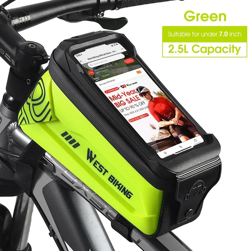 Waterproof Bicycle Bag Frame Front Tube Bag Touchscreen Cell Phone Holder Case Cycling Bag MTB Road Bike Accessories