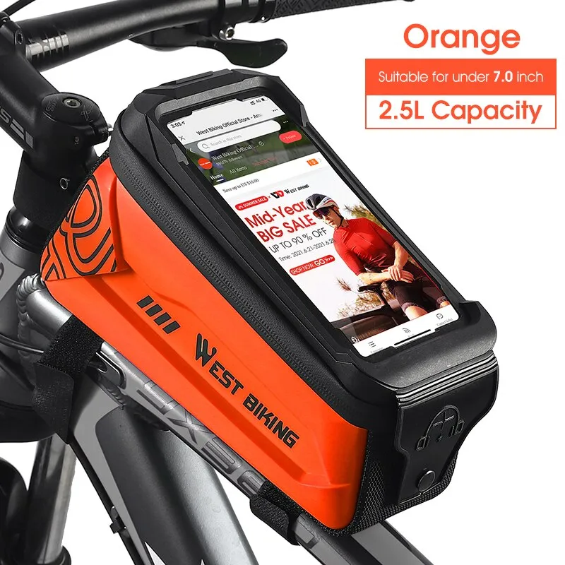 Waterproof Bicycle Bag Frame Front Tube Bag Touchscreen Cell Phone Holder Case Cycling Bag MTB Road Bike Accessories