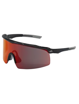 Whipray™ Red Mirror Performance Fog Technology Lens, Shiny Black Frame Safety Glasses - BH32510PFT