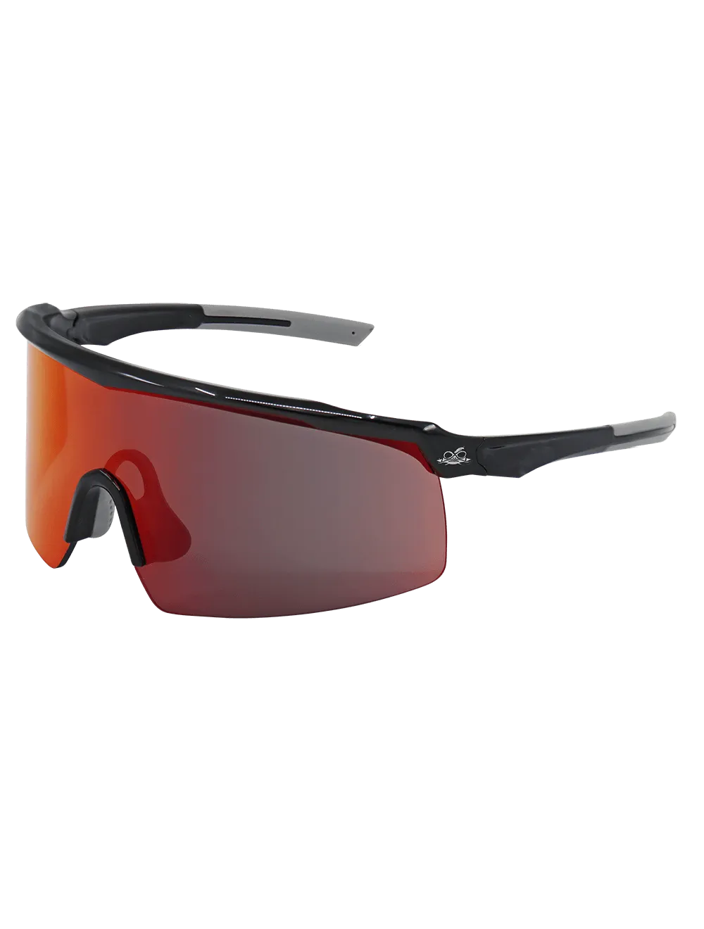 Whipray™ Red Mirror Performance Fog Technology Lens, Shiny Black Frame Safety Glasses - BH32510PFT