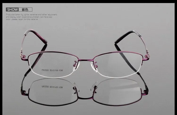 Women's Half Frame Eyeglasses Alloy Frame Sf6020