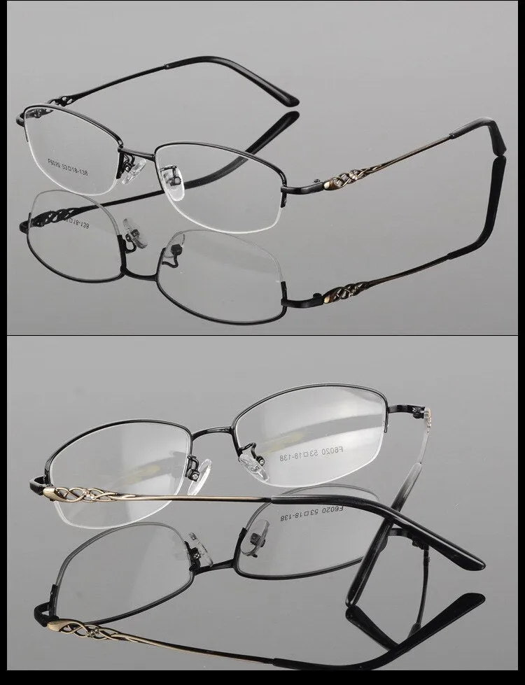 Women's Half Frame Eyeglasses Alloy Frame Sf6020