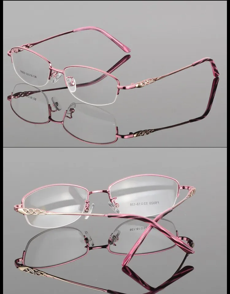 Women's Half Frame Eyeglasses Alloy Frame Sf6020