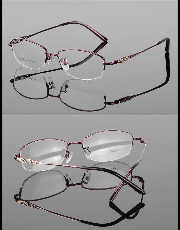 Women's Half Frame Eyeglasses Alloy Frame Sf6020