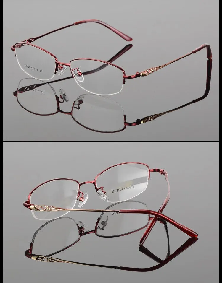 Women's Half Frame Eyeglasses Alloy Frame Sf6020