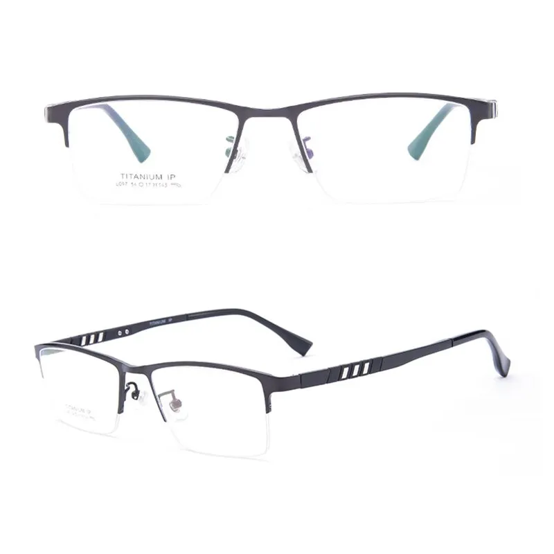 Zirosat Unisex Semi Rim Square Titanium Eyeglasses 097